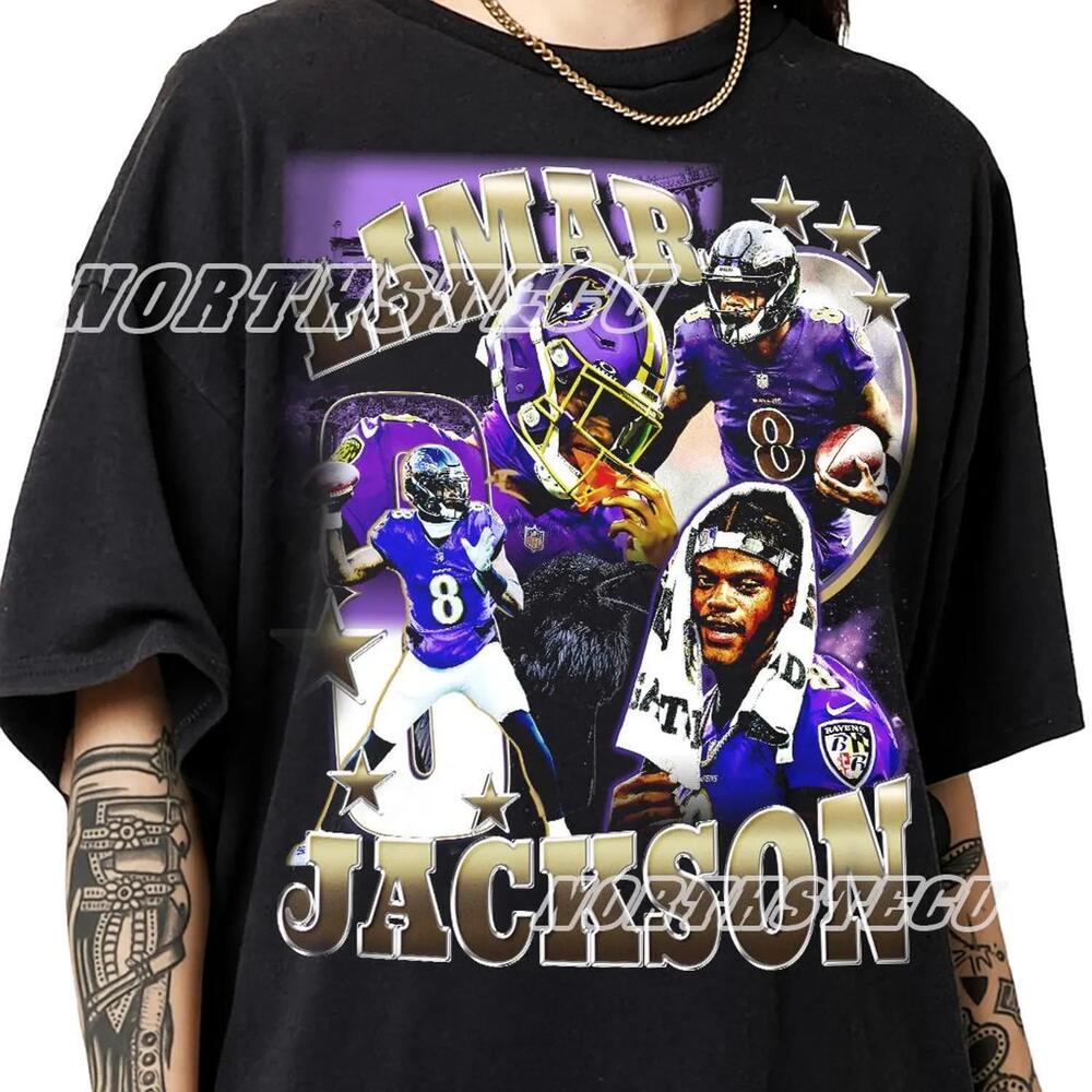 Lamar Jackson Shirt, Baltimore Ravens Quarterback Graphic Tee